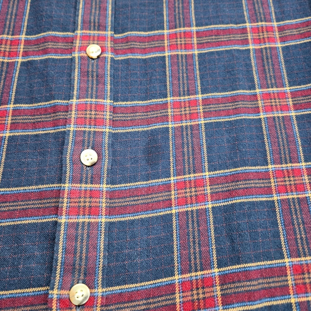 UNTUCKit Rosato Plaid Flannel Shirt Mens Large Navy Red 41001 Relaxed Fit Cotton - Picture 3 of 8